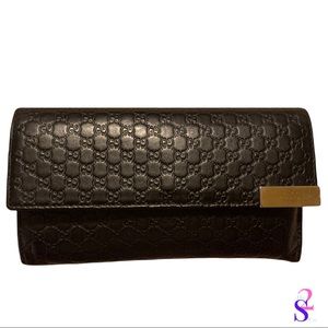 Black Gucci Continental Wallet